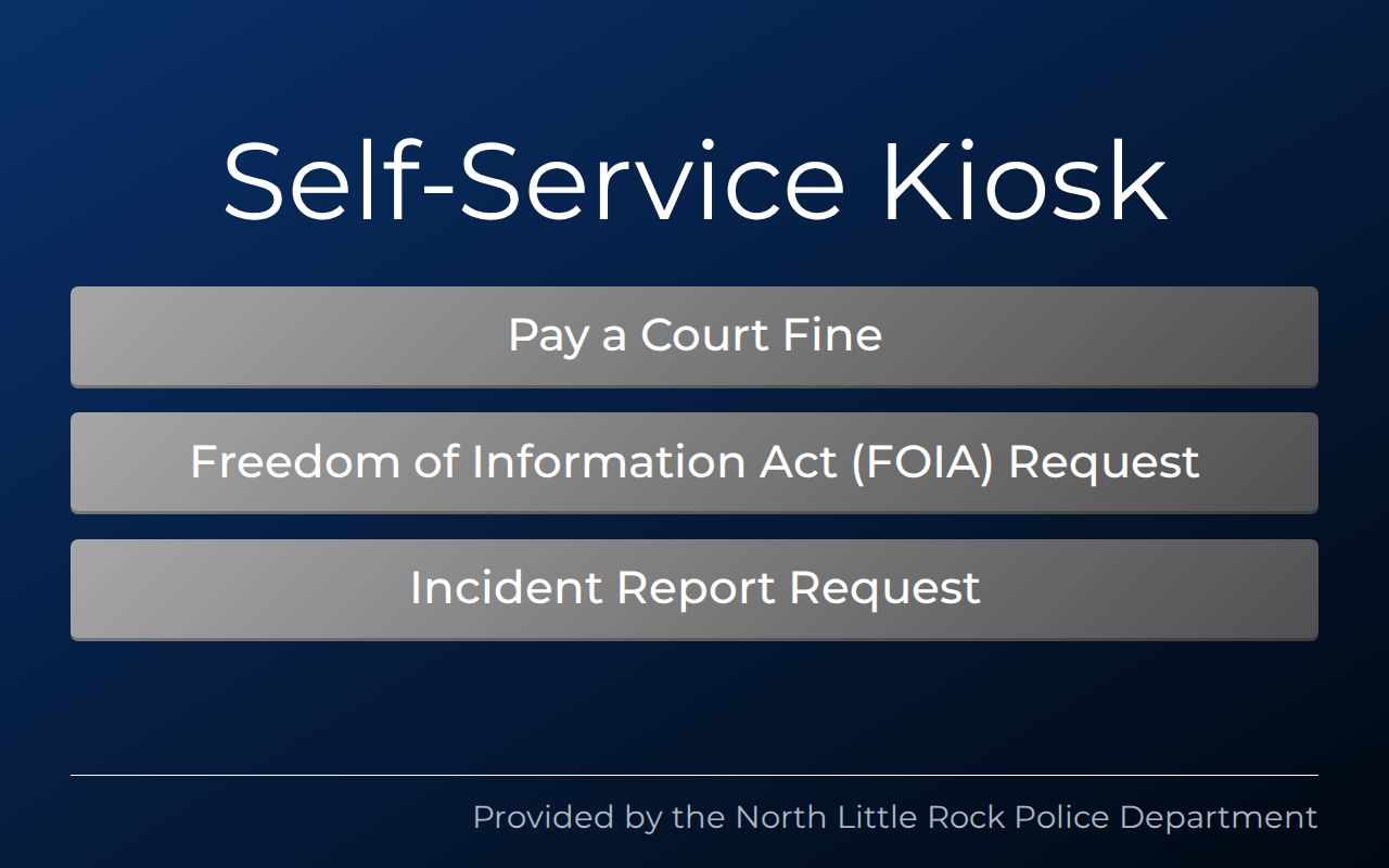 North Little Rock Police records and FOIA kiosk webpage
